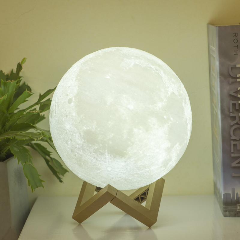 چراغ خواب طرح كره ماه مدل 3D Moon Lamp
