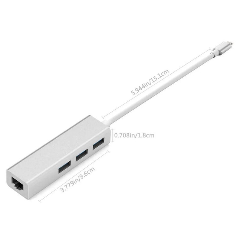 هاب USB-C چهار پورت و کارت شبکه مدل MN