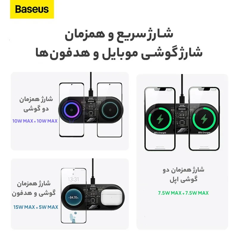 شارژر بی سیم بیسوس مدل bs-w528