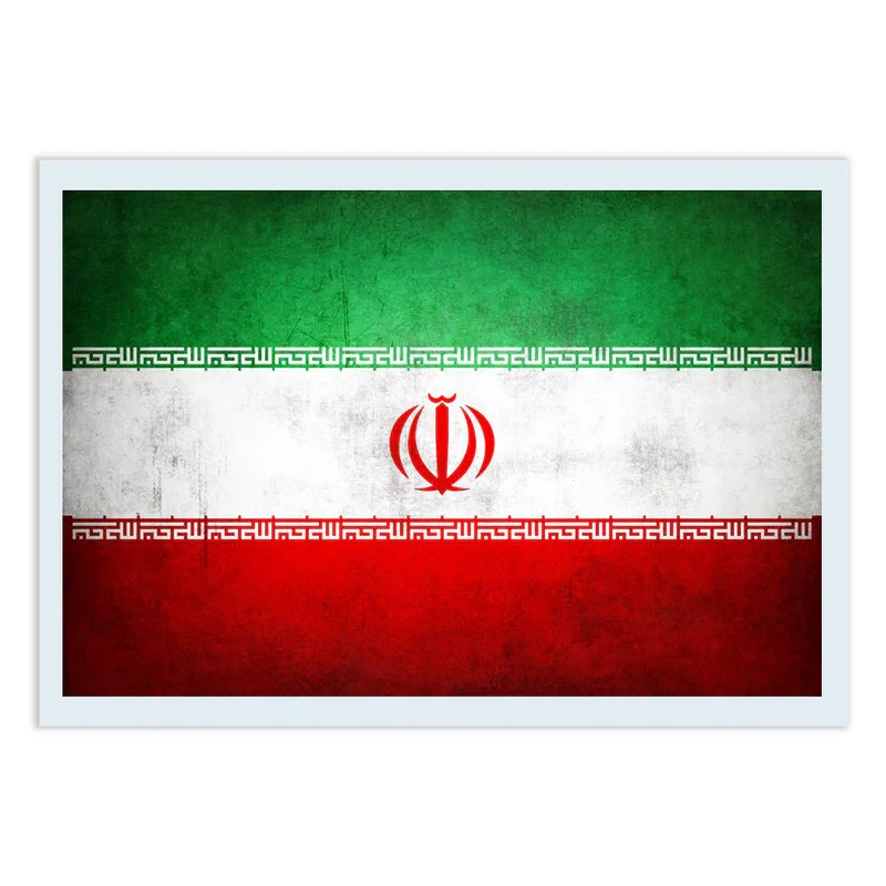تابلو بکلیت طرح پرچم ایران مدل W-S10563 فریم سفید
