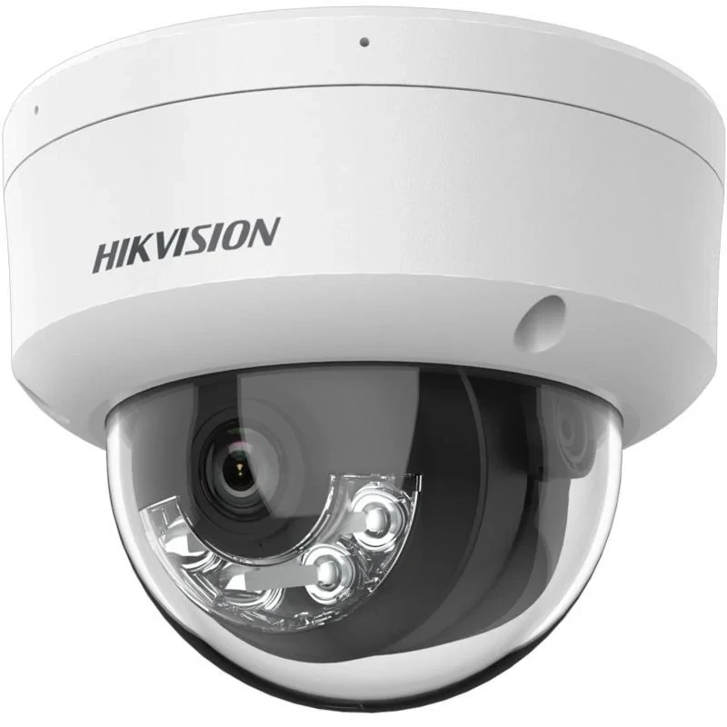 دوربین مداربسته دام تحت شبکه هایک ویژن مدل DS-2CD1123G2-LIU با رزولوشن 2 مگاپیکسل، لنز ثابت 2.8 یا 4 میلی‌متر، دید در شب تا 30 متر با نور سفید، میکروفن داخلی، قابلیت بزرگنمایی دیجیتال و ماسک محدوده حریم شخصی