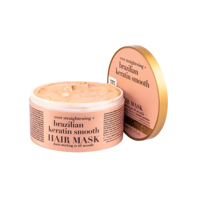 ماسک مو او جی ایکس مدل brazilian keratin smooth حجم 300 میلی لیتر