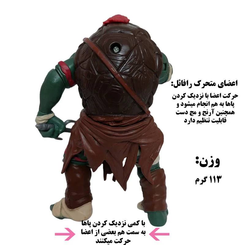 اکشن فیگور پلی میتس مدل لاکپشت های نینجا طرح لئوناردو و رافائل مجموعه دو عددی