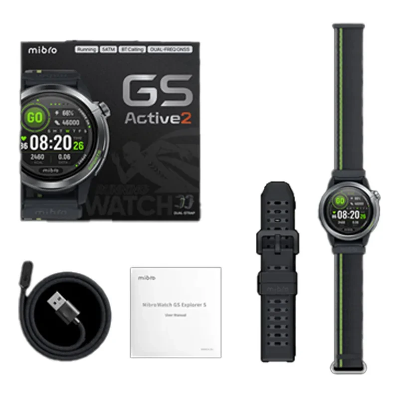 ساعت هوشمند 46 میلی‌متری میبرو مدل GS Active2 با بند سیلیکونی