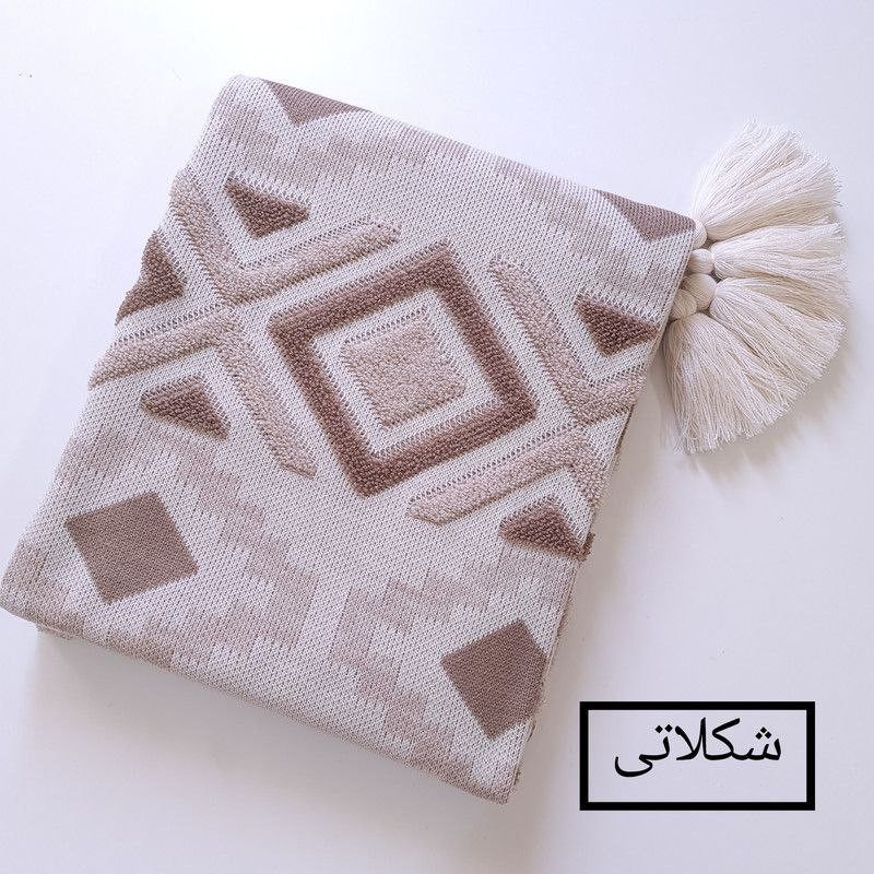 شال مبل و تخت مدل پانچدوزی سایز 142×175 سانتیمتر