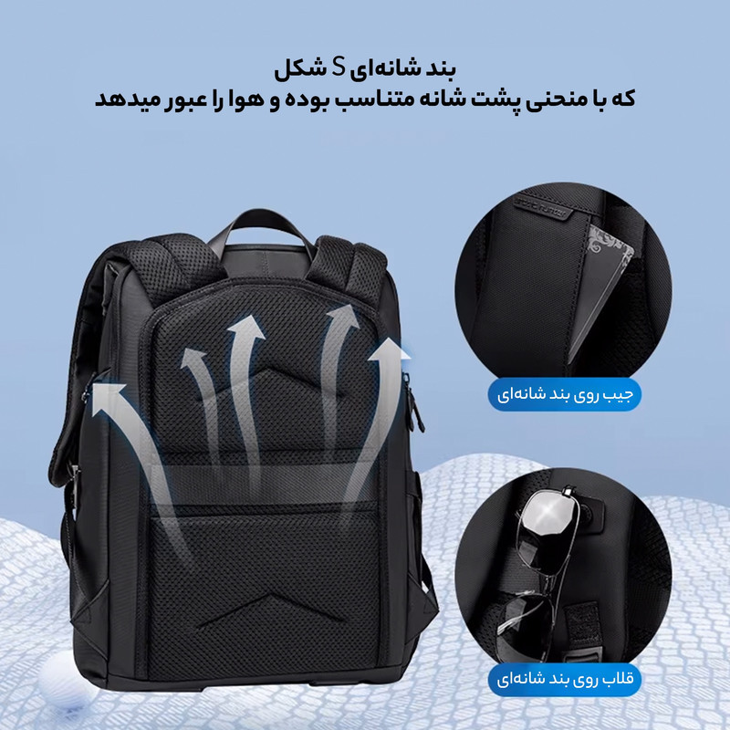 کوله پشتی لپ تاپ آرتیک هانتر مدل  B00558 مناسب برای لپ تاپ 14.1 تا 15.6 اینچی