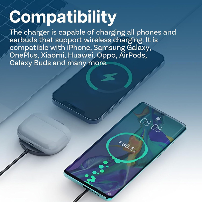 شارژر بی‌سیم 15 وات بیسوس مدل Simple Mini4 Air Magnetic Wireless Charger