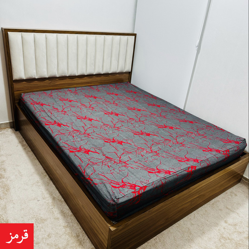 ملحفه ناتوسا مدل کشدار ماربل دو نفره سایز 200x160 سانتی متر
