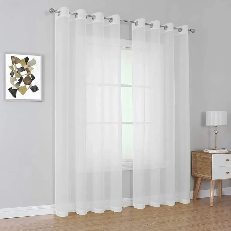 پرده مدل پانچ حریر ساده الگانت سایز 140x280 سانتی متر