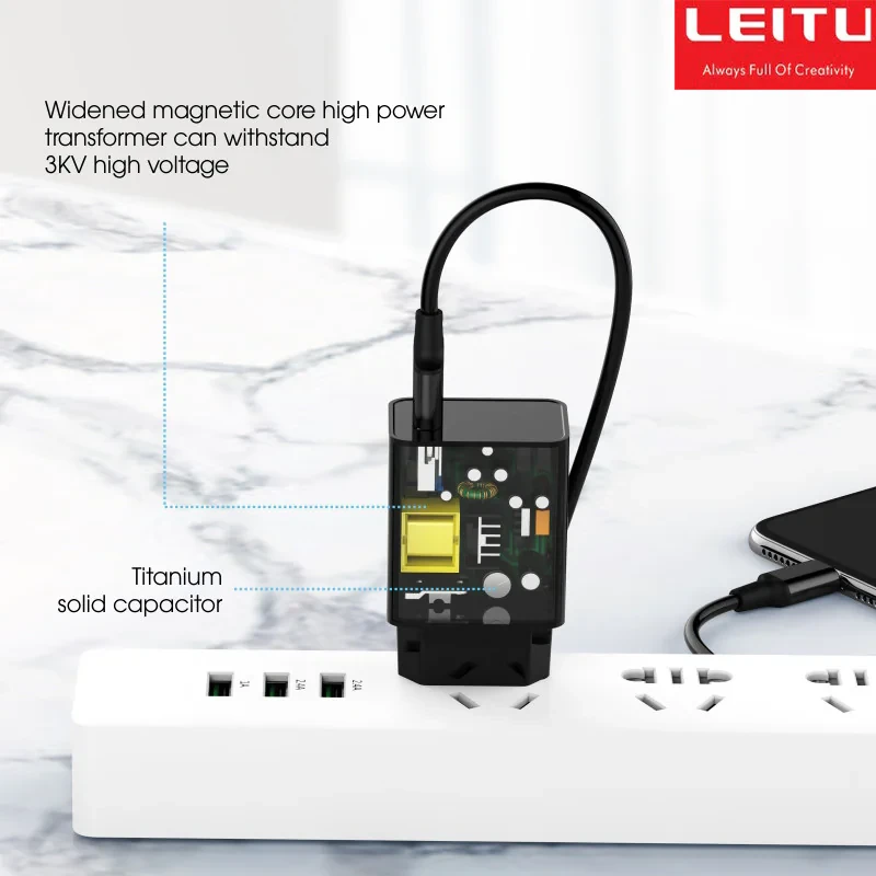 شارژر دیواری لیتو مدل LH-12 به همراه کابل تبدیل microUSB