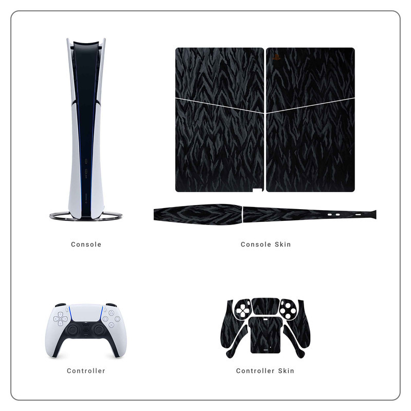 برچسب کنسول و دسته بازی PS5 Slim Digital Edition ماهوت مدل Black Swan