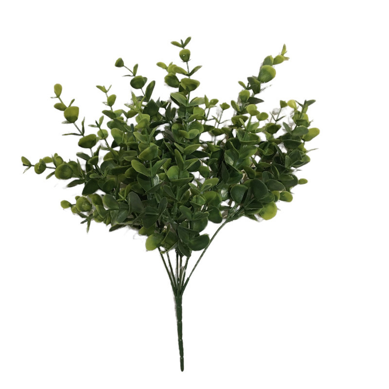 گل مصنوعی طرح شمشاد پلاستیکی با 49 شاخه و ابعاد 35x30x15 سانتی‌متر مدل B-SH