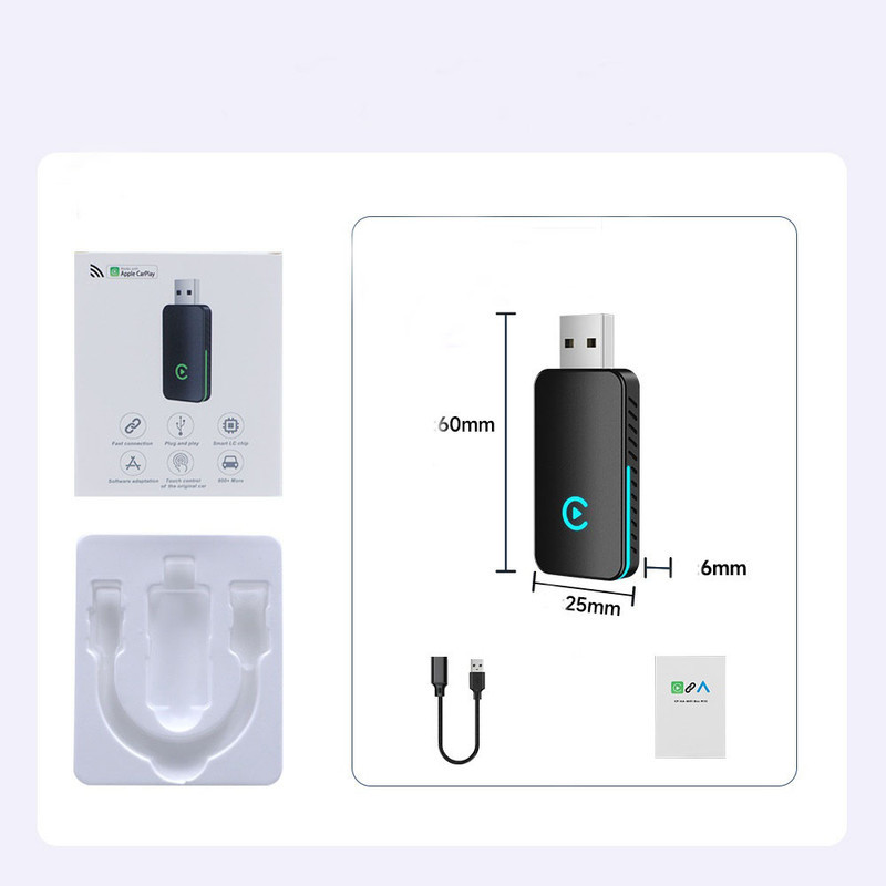 کارپلی و اندروید اتو مدل CPAA M10 2in1 CarplayAndroid Auto به همراه مبدل USB به USB-C