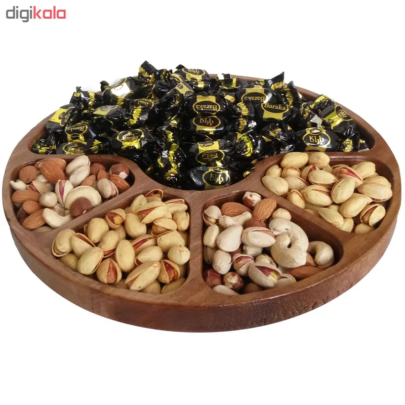 اردورخوری چوبی مدل 2_202 با ابعاد 280×280×25 میلی‌متر، ساخته‌شده از چوب طبیعی با رنگ بی‌ضرر برای سلامتی، دارای یک طبقه و قابلیت نظافت آسان با پارچه مرطوب