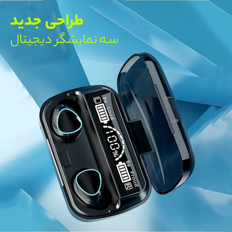 هدفون بلوتوثی مدل M10 V5.1 بدون قابلیت نویز کنسلینگ، درگاه شارژ Micro USB، دارای نشانگر LED، قابلیت استفاده به عنوان پاوربانک، مقاومت در برابر رطوبت و عرق