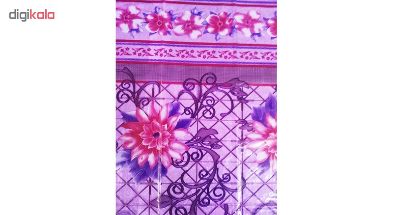 سفره پلاستیکی چهار نفره طرح سوسن رنگ بنفش سایز 92×120 سانتی متر