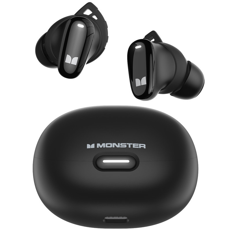 هدفون بلوتوثی مانستر مدل N-Lite 206 با نویز کنسلینگ میکروفون (ENC)، درگاه شارژ USB Type-C، دارای نشانگر LED، پشتیبانی از فرمان لمسی، مقاوم در برابر آب با استاندارد ضد آب IPX6