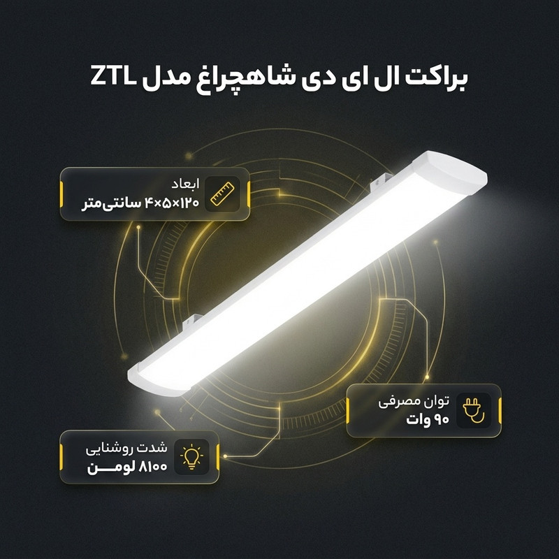براکت ال ای دی 90 وات شاهچراغ مدل ZTL کد 1324