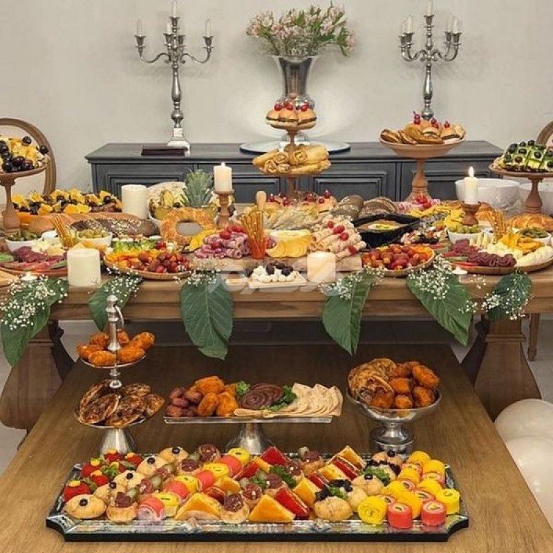 سینی به گز مدل مربع طرح چوبی فینگر فود