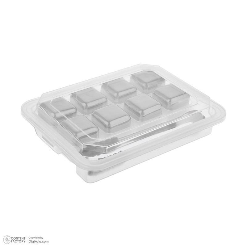 خنک‌کننده نوشیدنی مکعبی SN-FLNB-2103-20، 8 عددی، استیل ضدزنگ با سیلیکون، قابل شستشو با دست و ماشین ظرفشویی، به همراه انبر