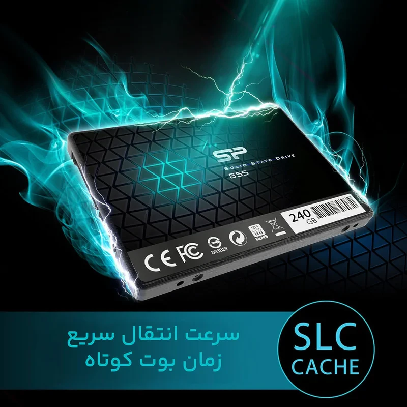 اس اس دی اینترنال SATA III سیلیکون پاور مدل Slim S55 ظرفیت 240 گیگابایت