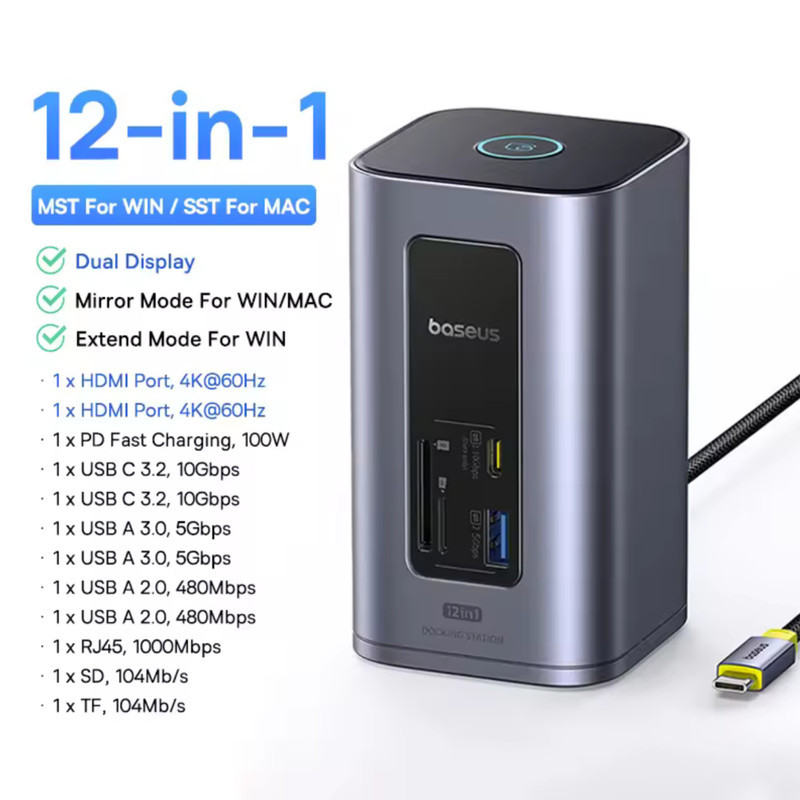 هاب 12 پورت USB-C بیسوس مدل BS-OH198
