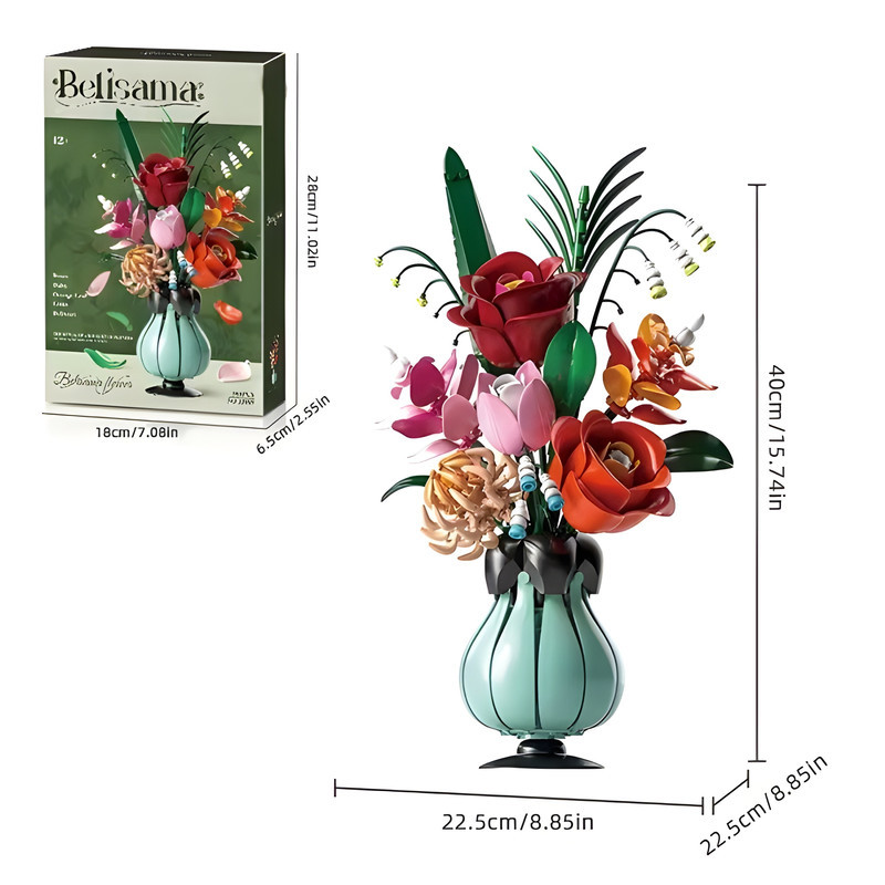 ساختنی 566 تکه مدل گلدان گل رز طرح BELISAMA FLOWER کد 13069