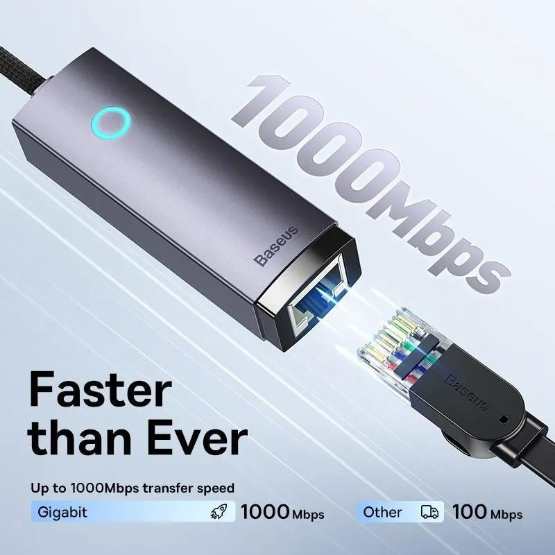 مبدل usb-c به LAN باسئوس مدل WKQX000301