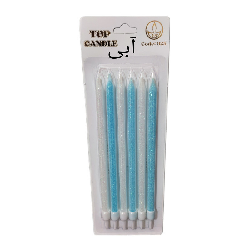 شمع تولد مدل تاپ کندل طرح شکری پاستیلی کد 925 بسته 6 عددی
