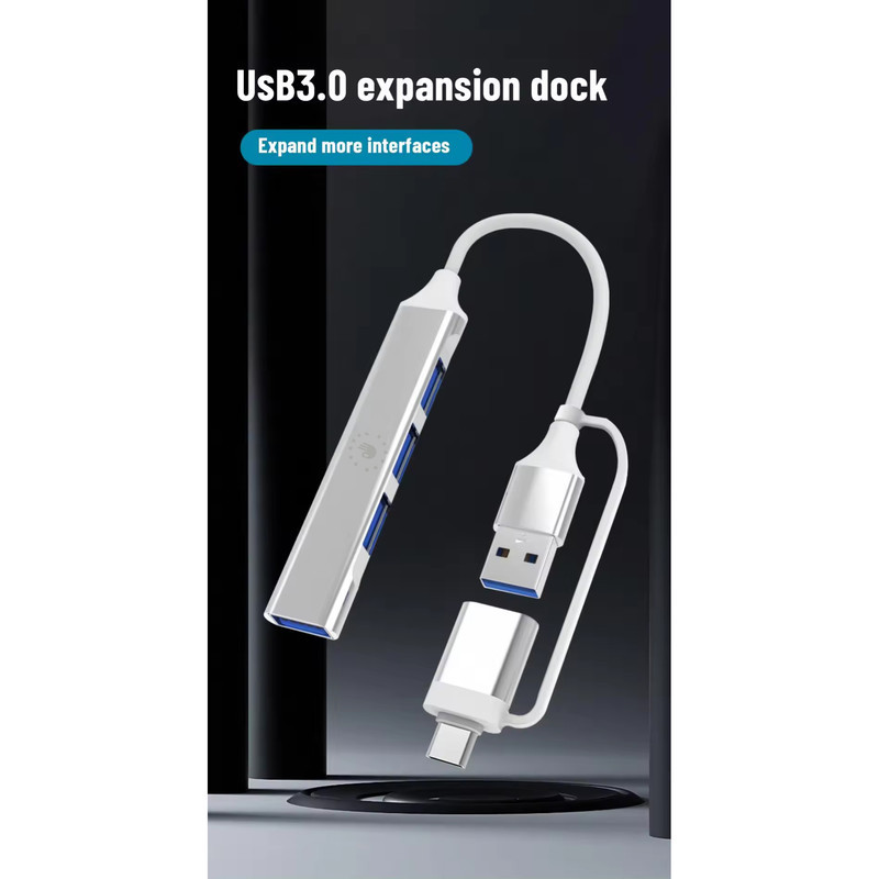 هاب 4 پورت USB-C اکی یس مدل 2IN1 TYPEC700