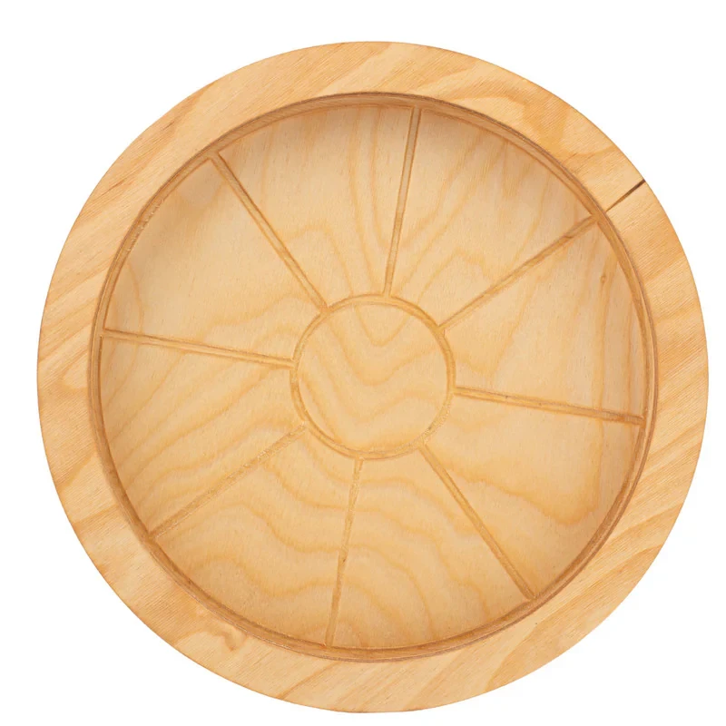 سینی بدون دسته مدل پایه دار دایره طرح آفتاب سایز 36×36 سانتیمتر