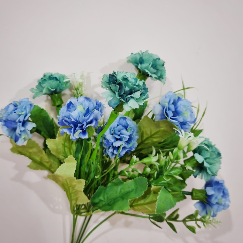 گل مصنوعی بوته میخک مینیاتور 10 عدد، ابعاد 17×17×32 سانتی‌متر، وزن 100 گرم