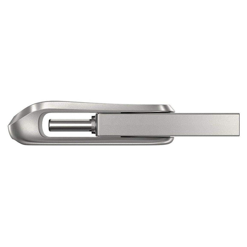 فلش مموری سن دیسک مدل Ultra Dual Drive Luxe ظرفیت 64 گیگابایت با دو رابط USB تایپ سی و USB 3.2 Gen1، بدنه فلزی چرخشی، سرعت انتقال 150 مگابایت بر ثانیه و سازگار با گوشی، تبلت، کامپیوتر و تلویزیون