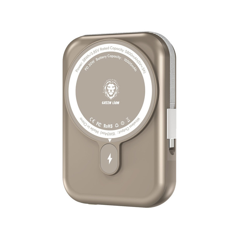 پاوربانک گرین لاین مدل monoco magsafe ظرفیت 10000میلی آمپر ساعت