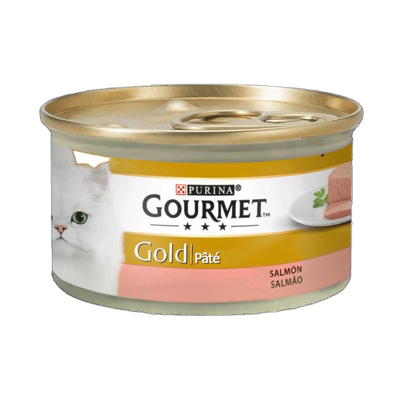 کنسرو غذای گربه بالغ گورمت مدل Gold Mousse بافت موس با طعم مرغ و قزل‌آلا وزن 85 گرم بسته 12 عددی