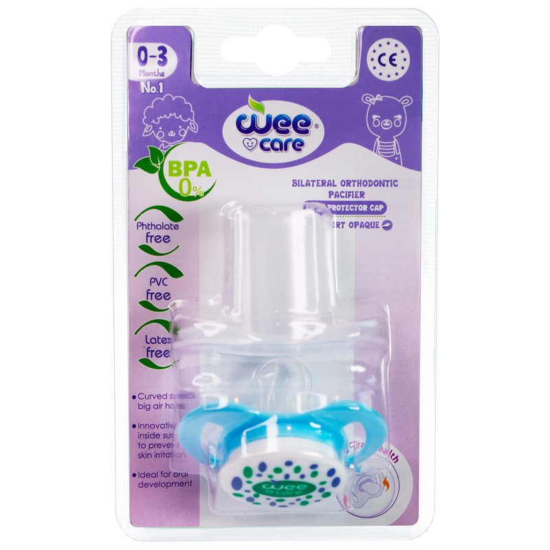 پستانک ارتودنسی وی کر مدل دربدار مات چاپدار Comfort سایز 0-3 ماه کد p146