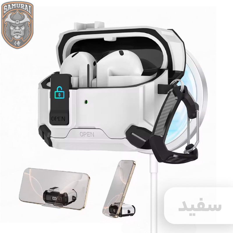 کاور سامورایی مدل Quad-37 مناسب برای کیس هدفون سامسونگ Galaxy Buds 3 Pro  Buds 3  Buds 3 FE