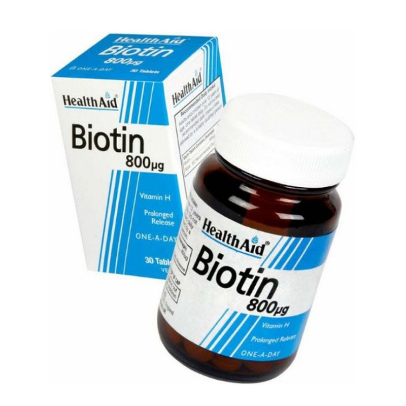 قرص بیوتین 800 میکروگرم Health اید بسته 30 عددی