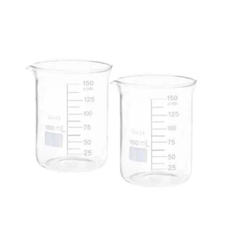 بشر آزمایشگاه مدل beaker ظرفیت 150 میلی لیتر بسته 2 عددی
