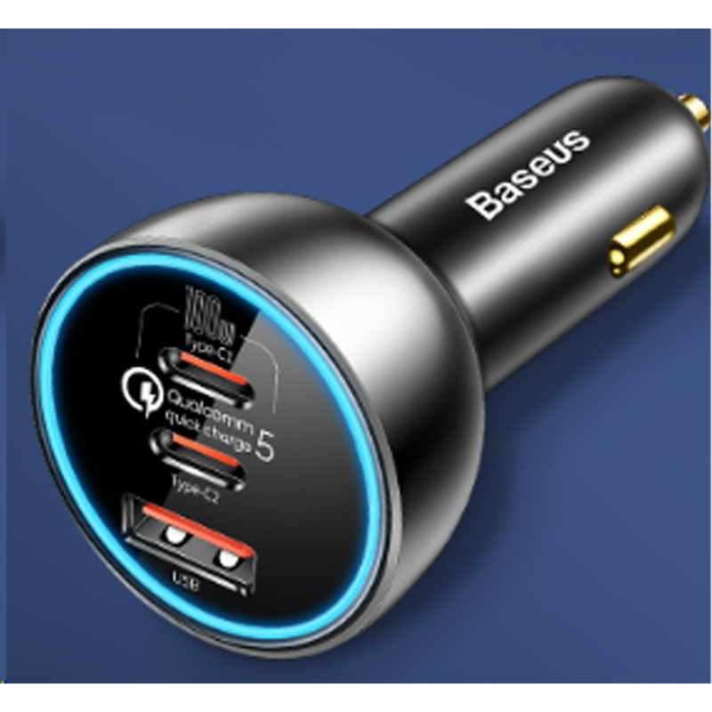 شارژر فندکی باسئوس مدل  CCZX-160CO 160W به همراه کابل تبدیل Usb-c