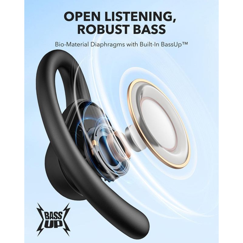 هدفون بلوتوثی انکر مدل Soundcore V30i بدون قابلیت نویز کنسلینگ، درگاه شارژ USB Type-C، دارای 4 میکروفون با فناوری هوش مصنوعی، مقاوم در برابر آب و تعریق با تکنولوژی SweatGuard
