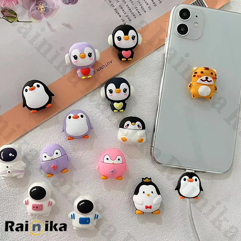 محافظ کابل شارژ و هندزفری رینیکا مدل Penguin Bla KK 03 مجموعه 3 عددی