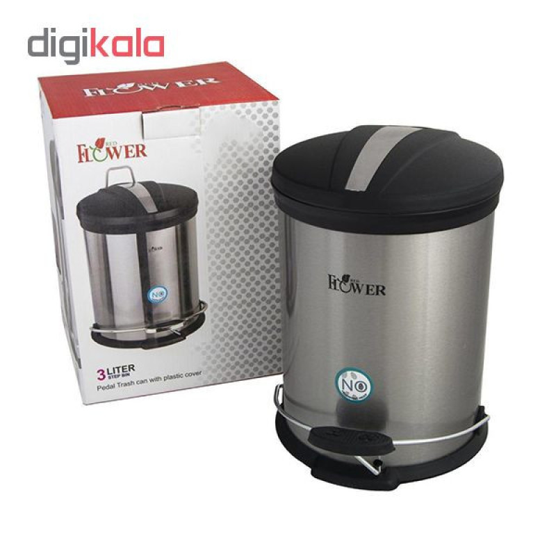 سطل زباله پدالی ردفلاور مدل FLp3 ظرفیت 3 لیتر