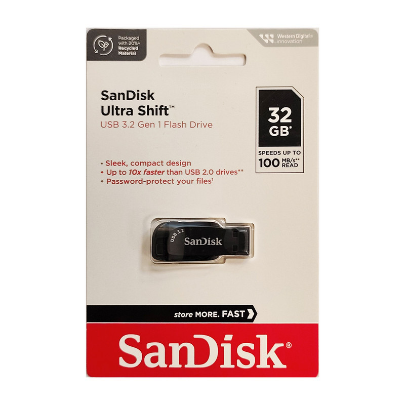 فلش مموری سن دیسک مدل ULTRA SHIFT CZ410 ظرفیت 32 گیگابایت با رابط USB 3.2