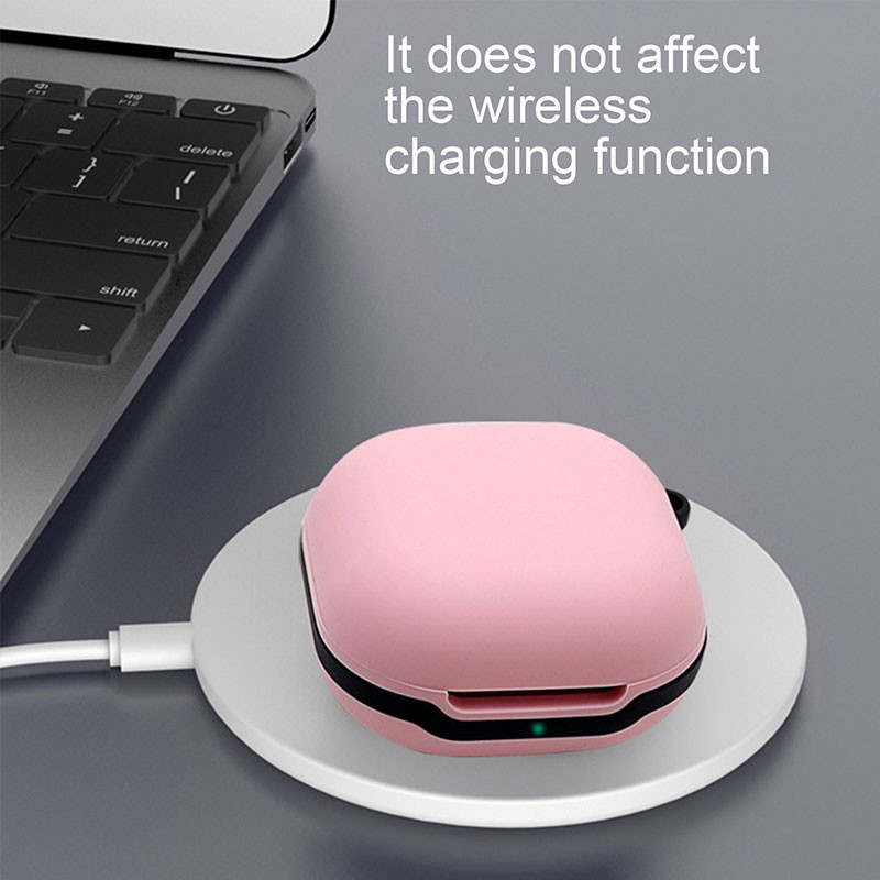 کاور مسیر مدل Silicone Metal Ring مناسب برای کیس بی سیم هدفون سامسونگ Galaxy Buds Live  Buds Pro  Buds 2  Buds 2 Pro  Buds FE به همراه گیره