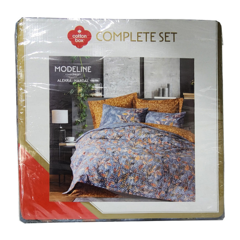 سرویس روتختی دو نفره 4 تکه کاتن باکس مدل Complete Seti Mode Line Alekra Hardal C.K