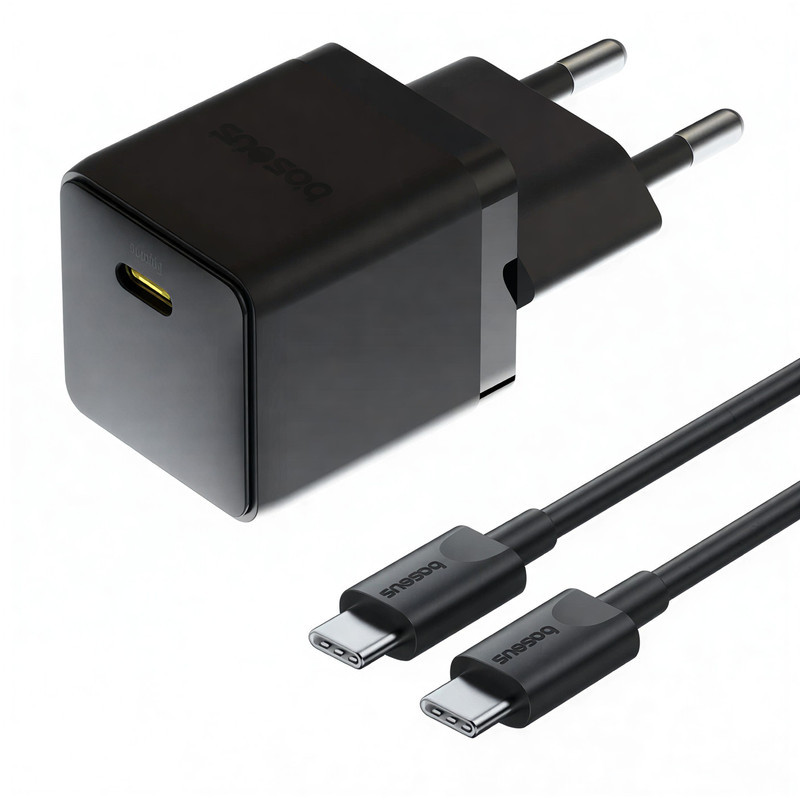 شارژر دیواری 20 وات بیسوس مدل Palm 1C به همراه کابل تبدیل USB-C