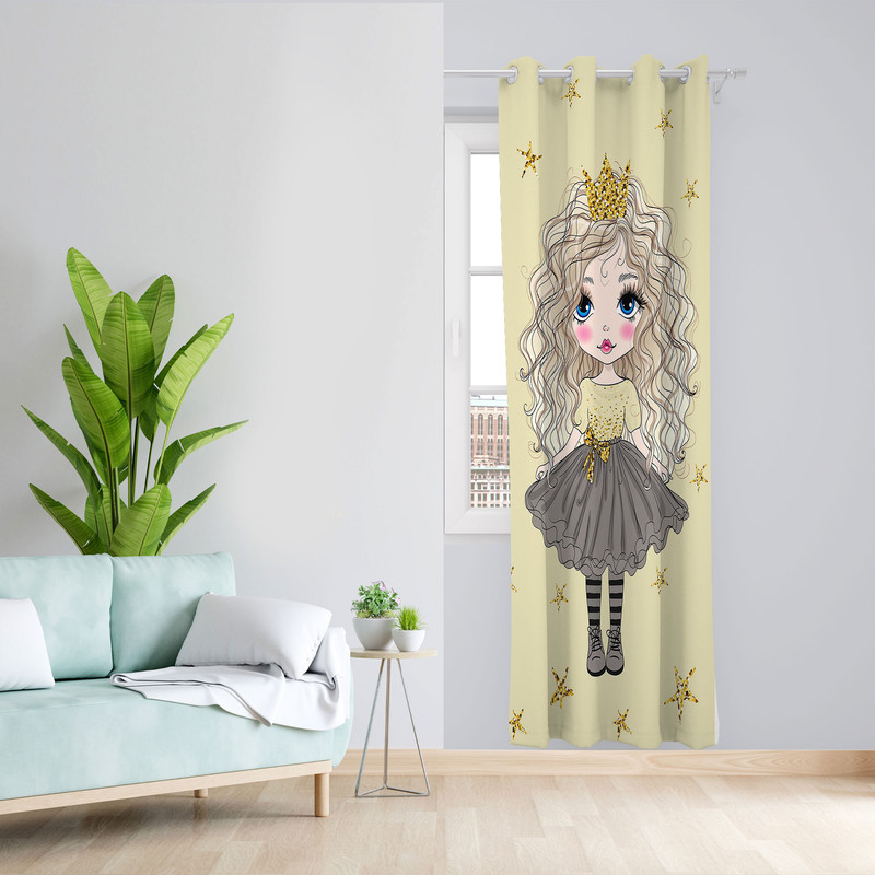 پرده مدل دختر مخمل پانچی کد 1003 سایز 140x280 سانتی متر