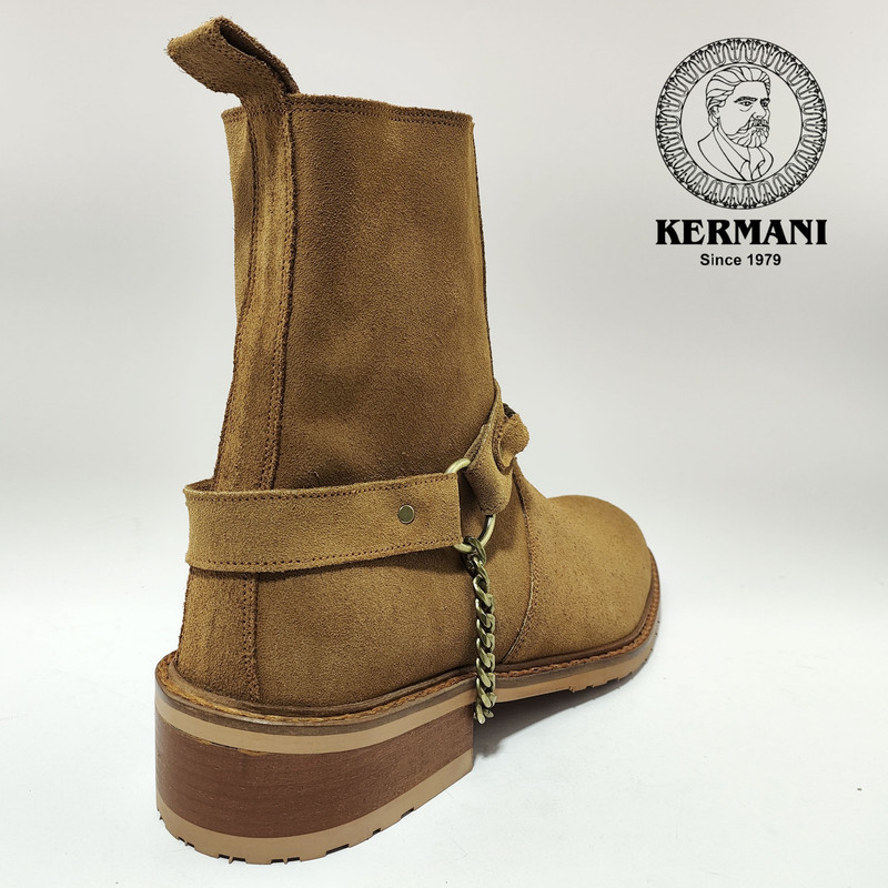 نیم بوت مردانه کرمانی مدل جیر دستدوز طبیعی کد 653
