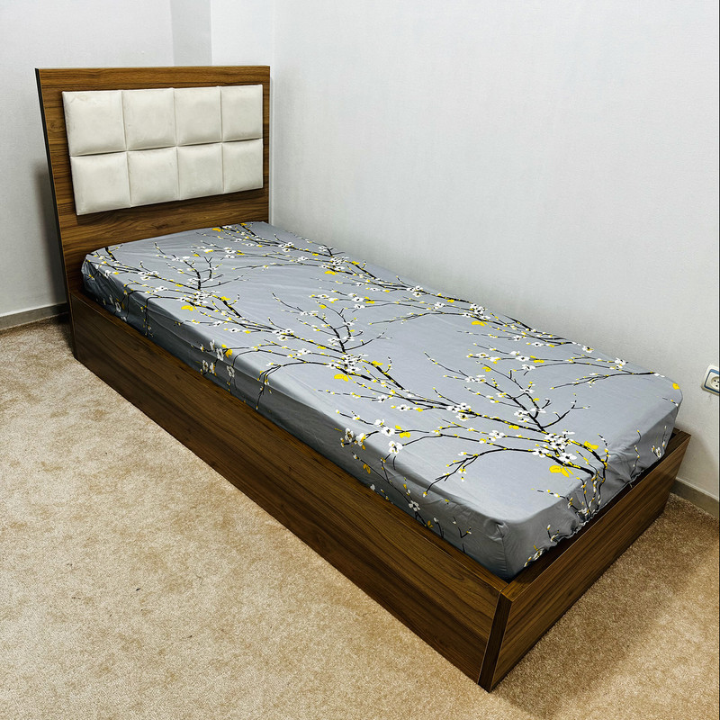 ملحفه ناتوسا مدل کشدار شکوفه یک و نیم نفره سایز 120x200 سانتی متر